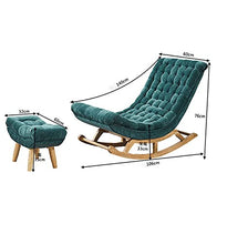 XinQing-Sedia a dondolo Sedia a dondolo in legno massello in pelle scamosciata Balcone Lazy Divano Sedia per il tempo libero Sedia per il tempo libero Sedia comoda stile nordico, verde scuro, con peda