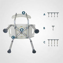 GNLIAN HUAHUA Sedili da Doccia Sgabelli Sgabello Bianco Comfort Schienale Bath Chair Anziani/disabili/Incinta Regolabile in Lega di Alluminio da Bagno Sgabello Antiscivolo Presidente Max.136kg