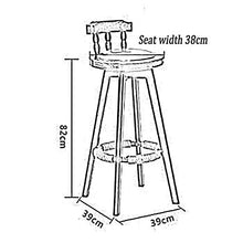 Sgabello Da Bar In Legno Massello Sedia Da Bar Girevole Retrò, Con Sedile Rotondo E Schienale Basso, Per Colazione, Pranzo, Bancone Della Cucina, Sgabello Alto, Carico 180 Kg (8 Colori)(Color:viola)