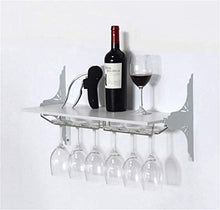 Wine Rack, Vino Wine Rack Rack 6 Bottiglie in acciaio inox Wall Hanging Rack Cup Holder multifunzione Living Room Bar Display Stand Rack WTZ012