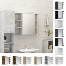 vidaXL Armadietto a Specchio Specchiera Mobiletto Arredamento Pensile Scaffale Bagno Dispensa Mobile Muro Sospeso Bianco Lucido in Truciolato
