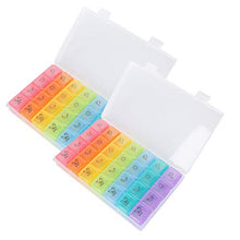 Portapillole settimanale, 2 pezzi Portapillole portatile 7 giorni Scatola organizer 28 scomparti staccabili Dispenser 4 volte al giorno Porta compresse Dispenser Porta pillole da viaggio Supplementi