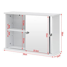 eSituro Armadietto Bagno con Specchio a Ante e Ripiani Regolabili Contenitore Armadietto a Muro SBP0029