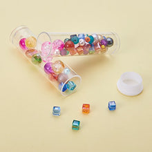 PandaHall 100PCS Contenitori Bottiglie di Plastica con Tappo per Perline, Colore Trasparente, Circa 55mm di Lunghezza, 15mm di Larghezza