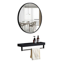 Specchio da bagno nordico rotondo con ripiano HD ultra bianco antideflagrante argento specchio spazio alluminio lato nero / Phnom Penh / specchio bianco specchio da bagno specchio da bagno