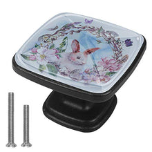 Coniglietto di ghirlanda di Pasqua felice Pomelli per Porta Set di 4 Pomelli per Mobili Manopole per Cassetti Cucina Armadio Vetro