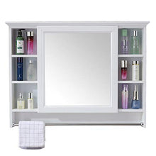 Armadio da stoccaggio a parete Cabinet in fibra di carbonio con specchio specchio del bagno Governo di immagazzinaggio for il bagno Appartamento Bagno ( Color : White , Size : 99X73X14CM )