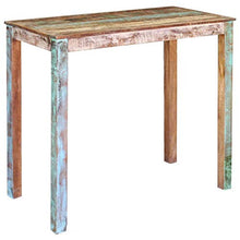 Set Tavolo da Bar 5 Pezzi con 2 sgabelli da Bar Tavolo da Bar per la Colazione e sgabelli Set per Cucina Soggiorno Sala per Feste Industriale in Legno massello di Recupero e Vera Pelle