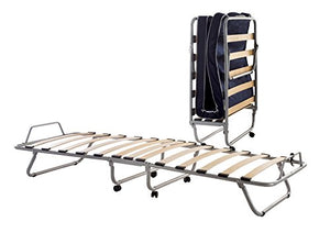 Alessanderx Letto brandina Pieghevole con doghe in Legno e Materasso - 80 x 190 CM
