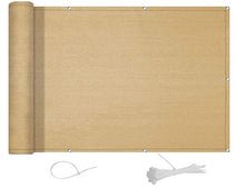 AXT SHADE Frangivista Schermi divisori e protettivi per balconi 90x300cm HDPE, con Funzione di Protezione UV Sabbia Beige