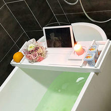 Scaffali per Pallet da Bagno, Bianco Slittamento Scalabili 75-110cmIPad Telefono Cellulare Scaffali Scaffali Porta Asciugamani, Adatto per Il Bagno Home Hotel