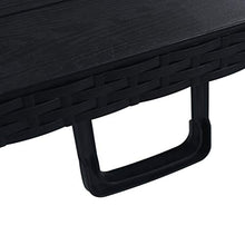 FAMIROSA Tavolo da Giardino Pieghevole Nero 180x75x72 cm in Rattan HDPE