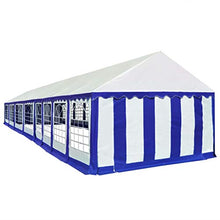 vidaXL Gazebo da Giardino Bersò Padiglione Tendone Tenda Pergola Pergolato Chiosco Arredo Esterno Giardino d'inverno in PVC Blu e Bianco
