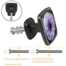 Confezione da 4 manopole per mobili da cucina, manopole per cassetti Dalia fiore viola bianco Tira le maniglie delle porte