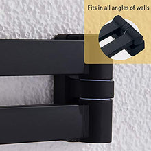 LIskybird Parete Portasciugamani Doppia Barra Porta Asciugamani da Bagno di Asciugamano Titolare 2 Bracci Incernierato Asta di Montaggio A Parete per Asciugamani, Acciaio Inossidabile,Nero,2 PCS