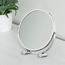 Tatkraft EOS – Specchio da Tavolo per il Trucco e Rasatura Bifacciale - Compatto e Ingranditore – Specchio Tondo Piccolo Portatile e Solido - Cromato - D: 17 cm