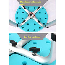 XD Sgabello da Bagno Blu Bagno Sedia da Bagno Sgabello da Bagno Regolabile in Altezza con Grande Pad Antiscivolo in Lega di Alluminio Sgabello da Donna Incinta Doccia Sgabello con Bordo in PE