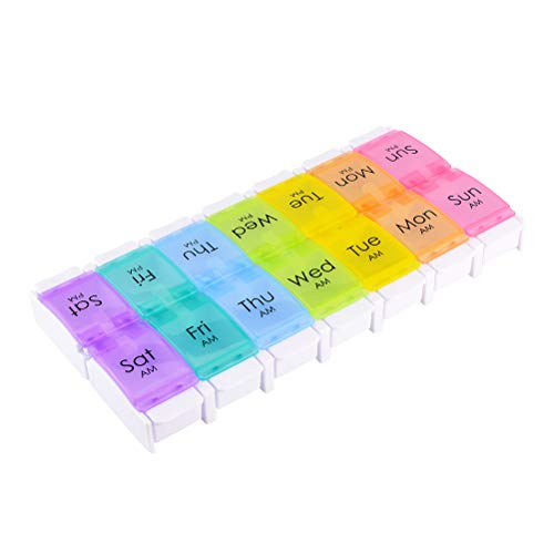 DOITOOL Contenitore per pillole da viaggio 1 pz Staccabile Portapillole Settimanale Scatola per Pillole Doppia Fila Medicina Scatola Creativa Portatile Organizzatore Pill