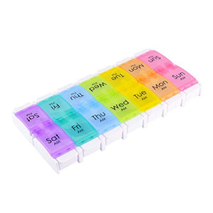 DOITOOL Contenitore per pillole da viaggio 1 pz Staccabile Portapillole Settimanale Scatola per Pillole Doppia Fila Medicina Scatola Creativa Portatile Organizzatore Pill
