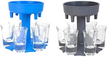6 Shot Glass Dispenser And Holder,for Filling Liquids Glasses Hanging Holder Stand Rack/Liquor Dispenser Party Gifts Grey+Blue