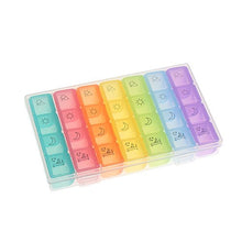 Leeofty Scatola di immagazzinaggio Portatile settimanale di prescrizione e farmaci Case Pill Organizer 7 Giorni 4 Volte al Giorno Mattina mezzogiorno Pomeriggio Notturno 28 Slot