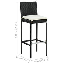 FAMIROSA Sgabelli da Bar con Cuscini 4 pz Neri in Polyrattan-3437