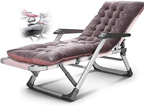 Azyq Sedia Pieghevole Reclinabile, Robusta Struttura in Ferro Regolabile Chaise Lounge Chair Ladies Comfort Lounge per Giardino Yard Pool Outdoor Beach con Cuscini 440Lbs