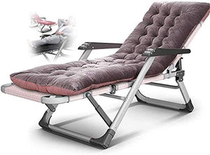 Azyq Sedia Pieghevole Reclinabile, Robusta Struttura in Ferro Regolabile Chaise Lounge Chair Ladies Comfort Lounge per Giardino Yard Pool Outdoor Beach con Cuscini 440Lbs