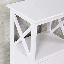 NL Comodini Camera da Letto Cabinetto da Comodino in Legno massello con cassettiera e scaffale, Bianco