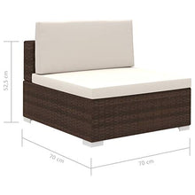 Tidyard Set 12 pz Divani Modulari Angolari da Giardino in Polyrattan Marrone con Cuscini,Set Divani da Esterno in Rattan,Divano Angoalre ad Angolo,Divano Modulare,Divano con Penisola,Poltrona e Divano