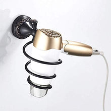 Allettare Asciugacapelli Staffa Asciugacapelli Rack Retro Black Wall Mounted Brass Styling Stand Organizer