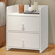 Yyqx comodino comodino in MDF con 2 cassetti, semplice comodino comodino consolle comodino comodino cassettiera per camera da letto ufficio libreria bianco comodino