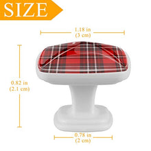 Plaid rosso 4 PCS Pomelli per Porta, Pomolo per Mobile, Pomelli per Mobili con Viti, Maniglia per Armadietto, Pomelli per Porta, Pomelli per Cassetti per Porta, Armadio, Cassetto e Credenza