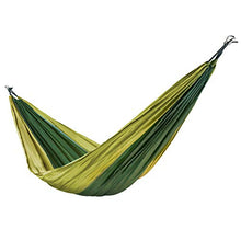 Amaca da Viaggio Doppia - Amaca da Giardino, Campeggio, Esterno | Amaca Matrimoniale Fino a 200 kg, Tessuto Paracadute Anti-Strappo e Ultraleggero, Bicolore - 275x140 cm - Verde Militare