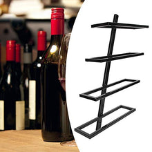 Rodipu Portabottiglie per Vino, portabottiglie Multifunzionale per Vino Rosso, mensola portaoggetti a Parete per(Inclined Wine Rack for 4 Bottles Black)