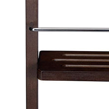 Relaxdays Scaffale Doccia da Appendere 3 Ripiani, Mensola Doccia in Bambù con Gancio, HLP 70x28,5x10 cm, Marrone Scuro
