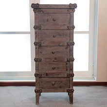 QKJD Armadi di Portico Paese Americano da Pranzo Retro armadi in Legno Retro Vecchio Multi-Layer cassetto armadietto di stoccaggio mobili 50x35x115CM