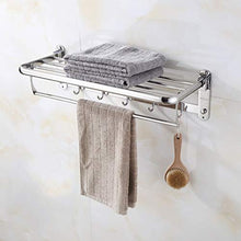 Portasciugamani pieghevole da 40 cm, montaggio a parete, per bagno, cucina, in acciaio inox