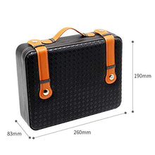 GJNWRQCY Humidor per sigari Scatola per sigari in Cedro con igrometro e umidificatore, Scatola per sigari da Viaggio Portatile in Pelle per sigari Humidor,Nero