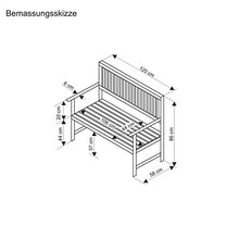 Pureday Panca da Giardino con punzonatura a Stella, Grigio Lavato, Legno di eucalipto, Circa B 120 x T 58 x H 87 cm