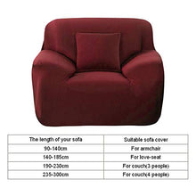 Cafopgrill Copridivano all-Inclusive 1 2 3 4 Coprivaso Seater Divano Lavabile, antiacaro e Antirughe Vino Rosso Rimovibile(1 Seater £º90-140cm)