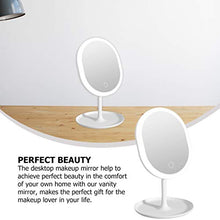GARNECK LED Specchio per Il Trucco Specchio Illuminato da Toeletta Ovale Portatile Specchio da Tavolo Specchio Cosmetico Touch Screen per Il Trucco degli Occhi Ricaricabile