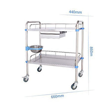 WangQ Bellezza Medica della Carrozza Medica del Carrello del Carrello del Carrello del Carrello del Carrello del Doppio-Carrello dell'Acciaio Inossidabile carrellino Cucina (Size : 66 * 44 * 86cm)