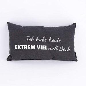 Magma - Cuscino decorativo con scritta "Extrem viel zull Bock", 30 x 50 cm, colore: Antracite