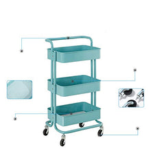 Quattro Ruote portatile strumento di archiviazione Carrello Carrello for ripiani ， Scaffali da cucina in metallo, comodo studio di cucina soggiorno di grande capacità, 3 colori 45X37X83CM Utility Cart