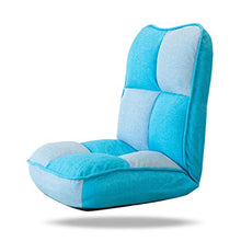 SMC Sedia pigra Singola Sedia Pieghevole per Computer Sedia Pigro Sedia a Dondolo (Color : Blue+White)
