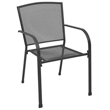 vidaXL Sedie da Esterno 4 pz Design a Rete in Acciaio Antracite