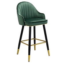 N / A Sgabello poggiapiedi Candy Color Gambe di Velluto sgabelli da Bar Sedia in Legno massello poggiapiedi Cucina Colazione posti a Sedere (Gamba Ottone) Bar Stool (Grey, Dimensione, 65.