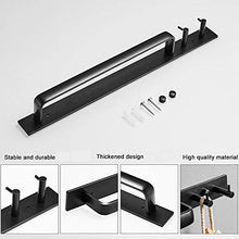 Gabriera, Portasciugamani da parete con 2 ganci, in alluminio, per bagno e cucina, 15,2 cm Nero