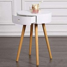 AYHa Round Side, Cassetto, Design scandinavo, Caffè o comodino, Hx Oslash ;: 56.6 * 39.5Cm, Legno, Bianco